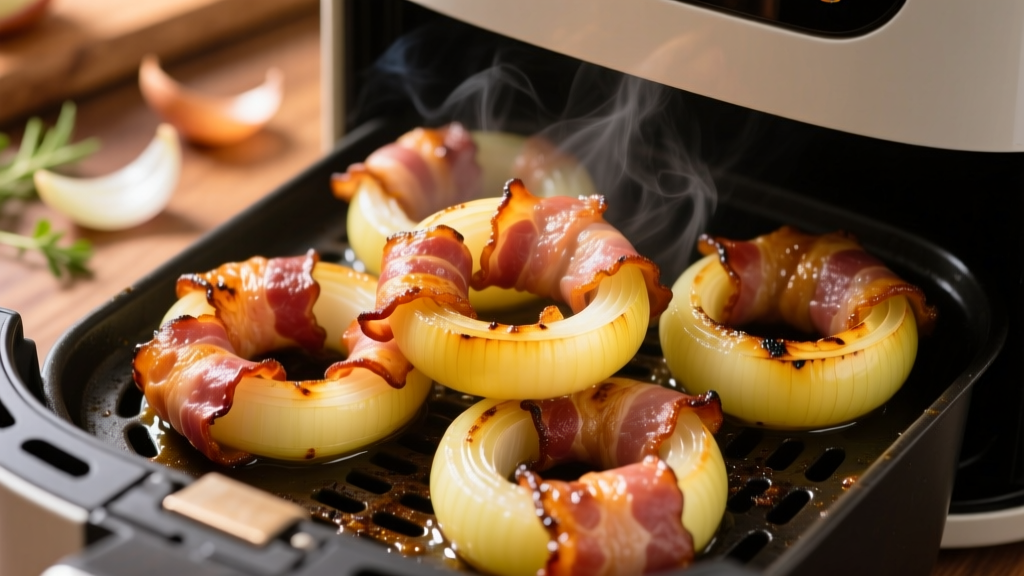 Crispy Bacon-Wrapped Onion Rings in Air Fryer