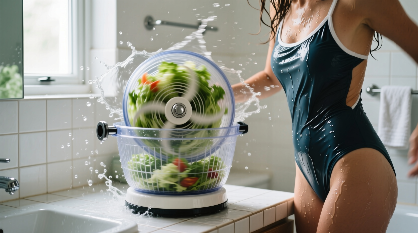 dry your swimsuit fast with a salad spinner