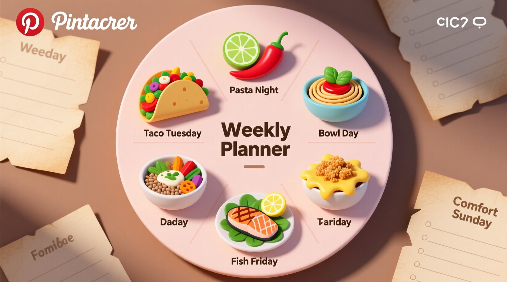give each day a dinner theme to help plan family menus