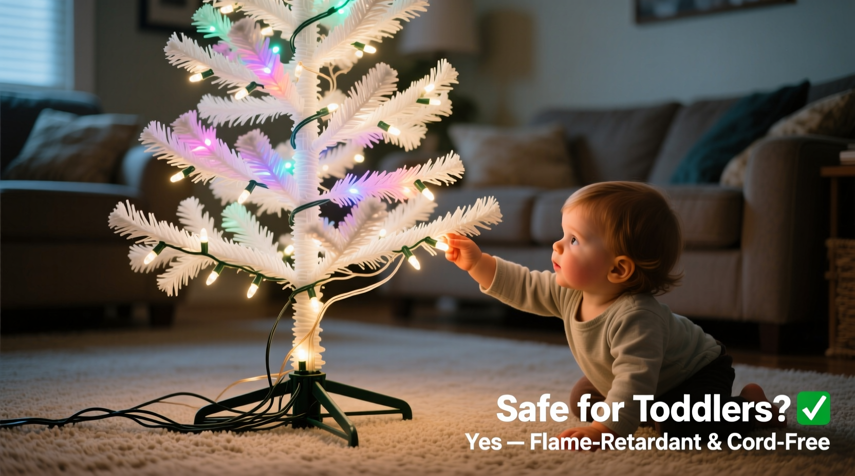 are fiber optic christmas trees safe for toddlers who pull on branches