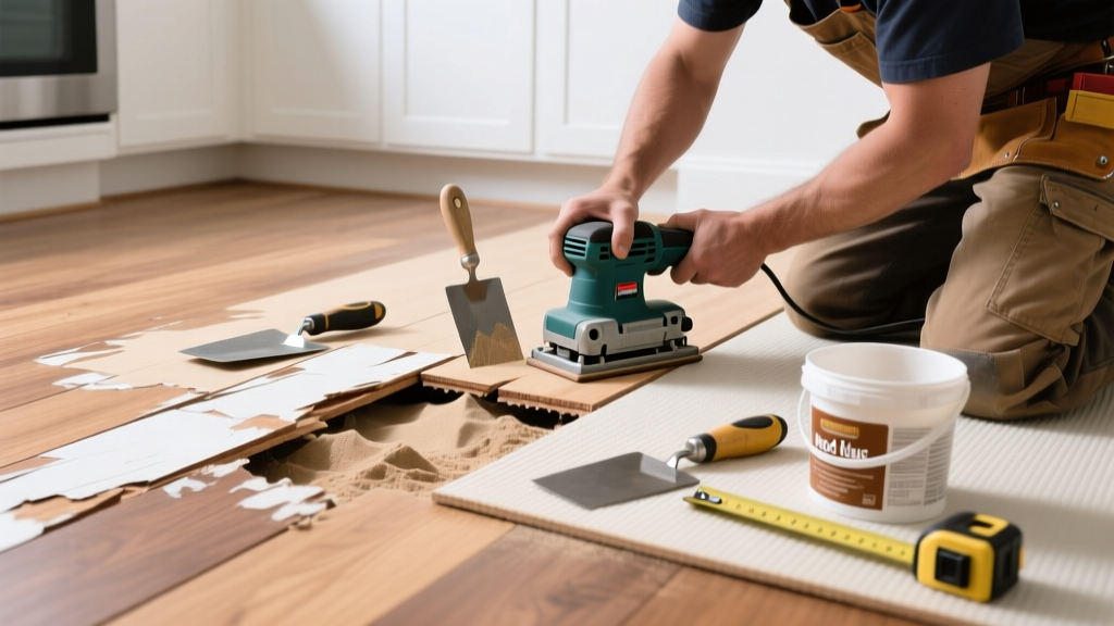 Fixing Hardwood Floor Water Damage in the Kitchen
