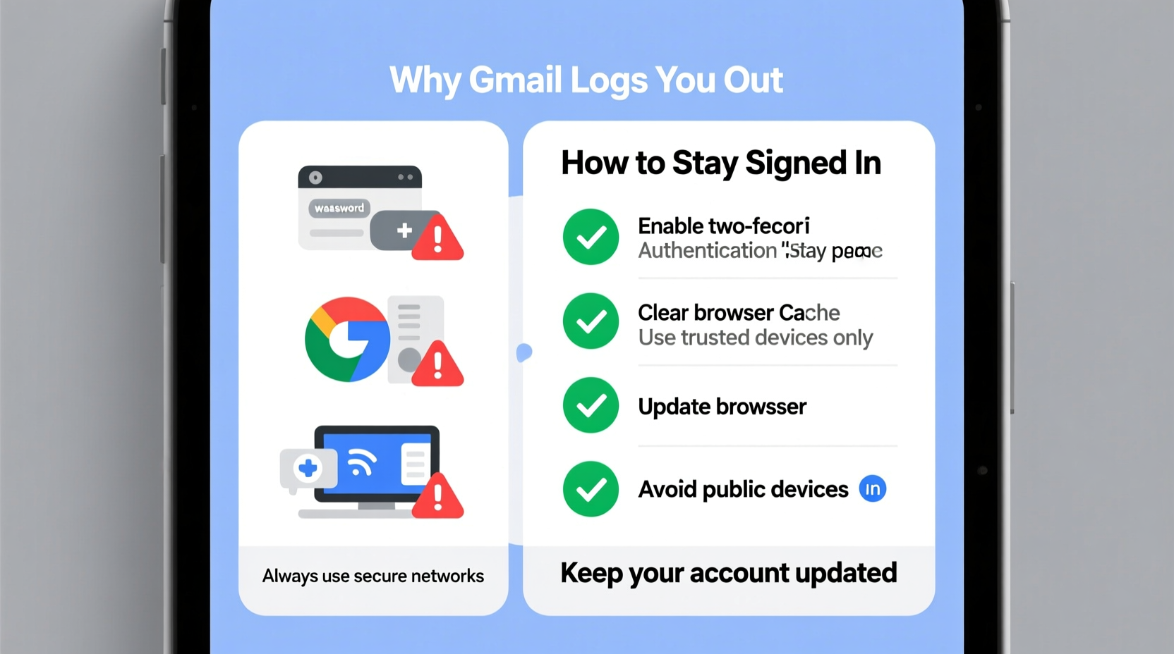 why does my gmail keep logging me out and how to stay signed in