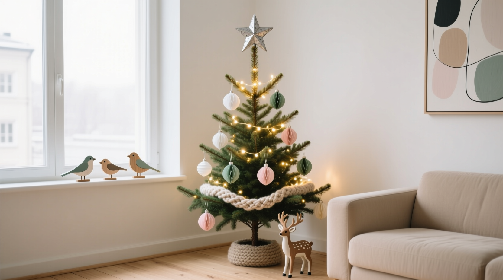 how to decorate a christmas tree in a studio apartment without overwhelming space