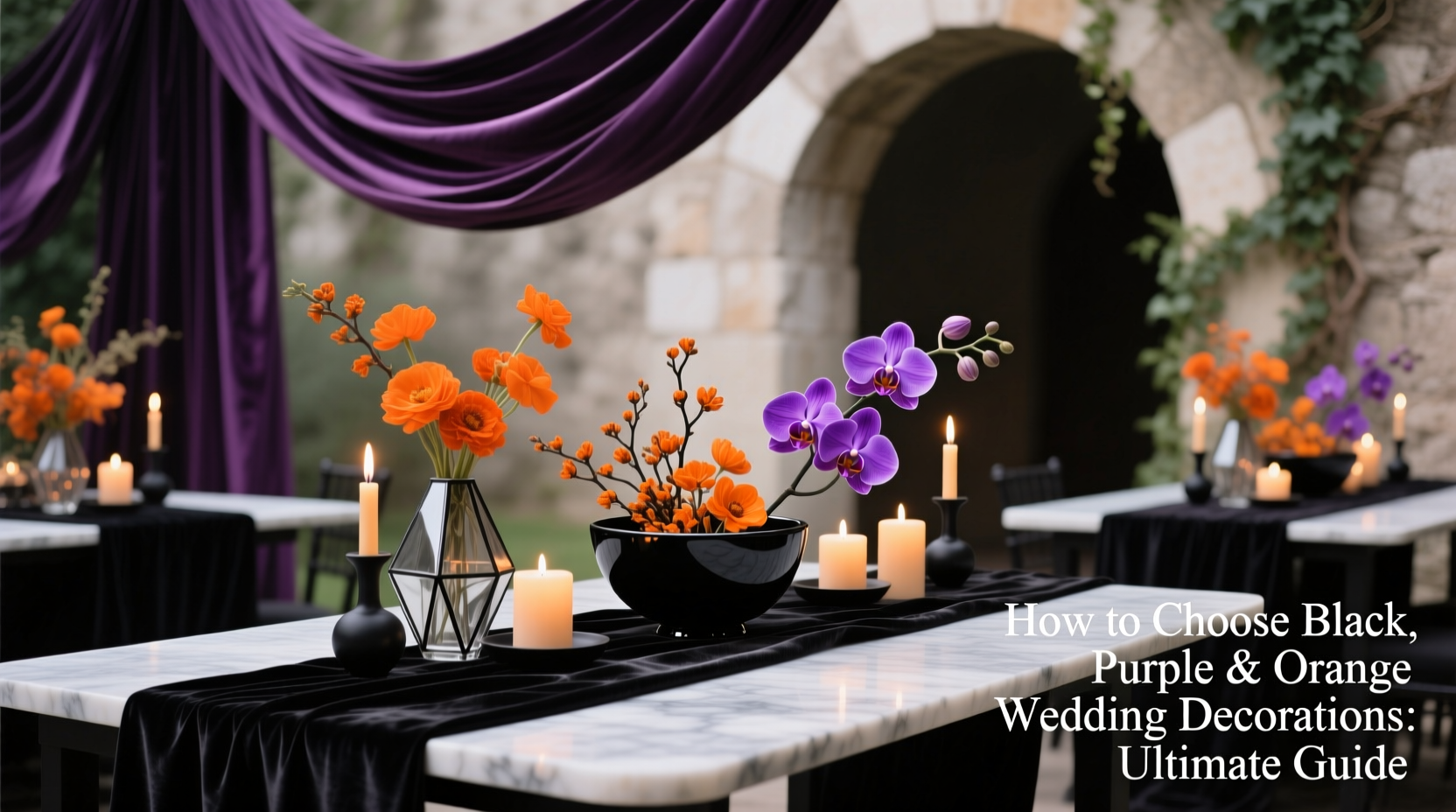 How to Choose Black Purple and Orange Wedding Decorations: Ultimate Guide, image size:1664x928