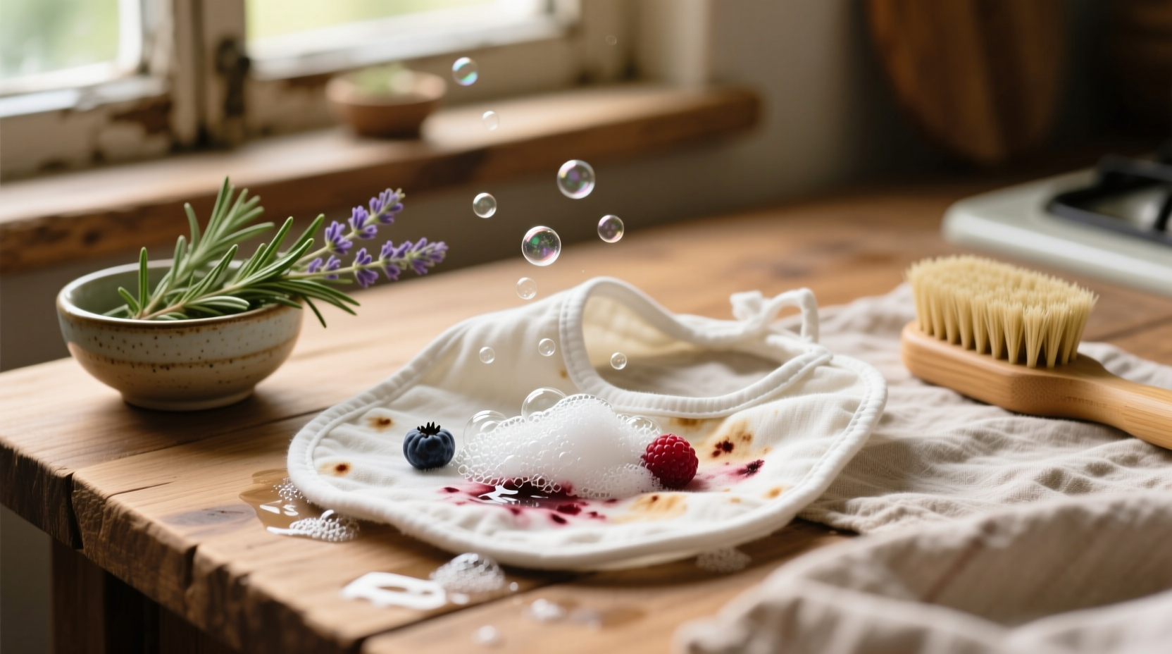berry stain removal for organic cotton bibs