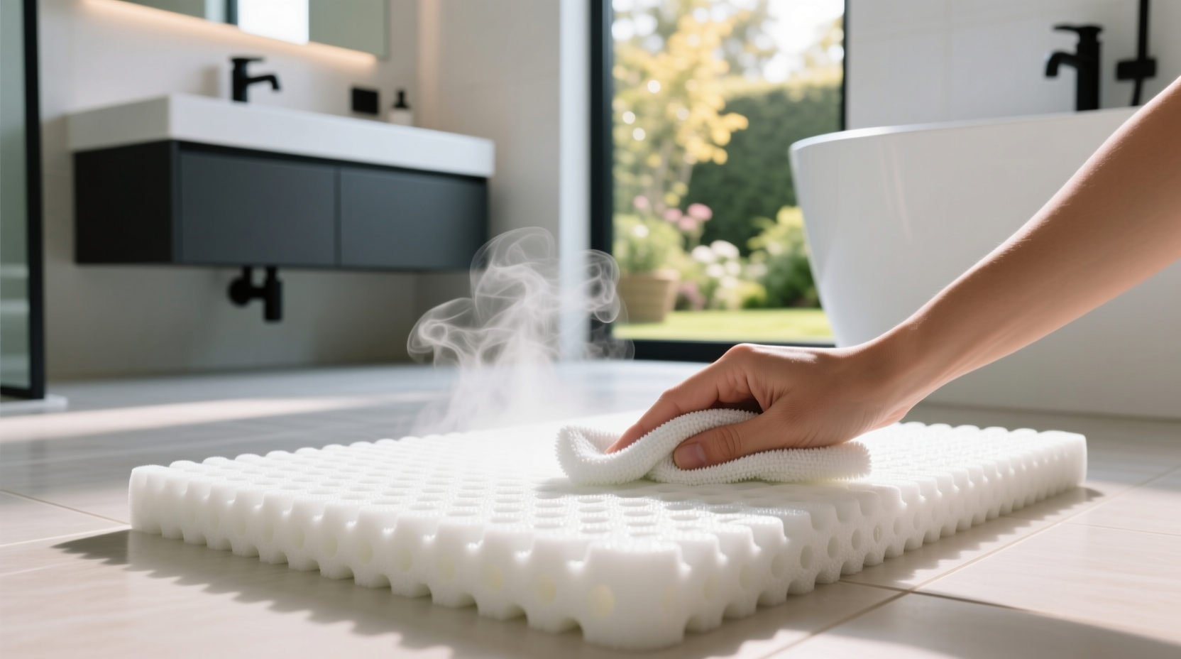 how to clean a memory foam bath mat safely
