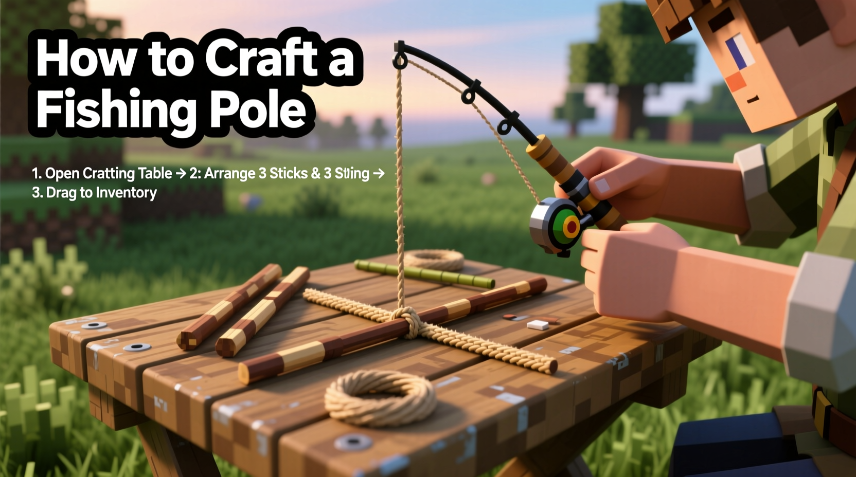 How to Craft a Fishing Rod in Minecraft: Quick Recipe Guide