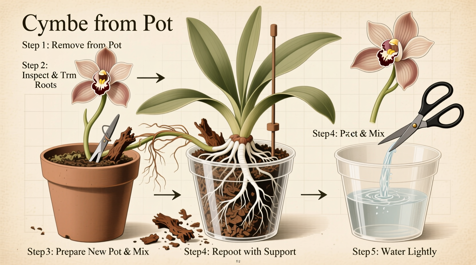 Repot Cymbidium Orchids in 5 Steps | TheHomeSprouts