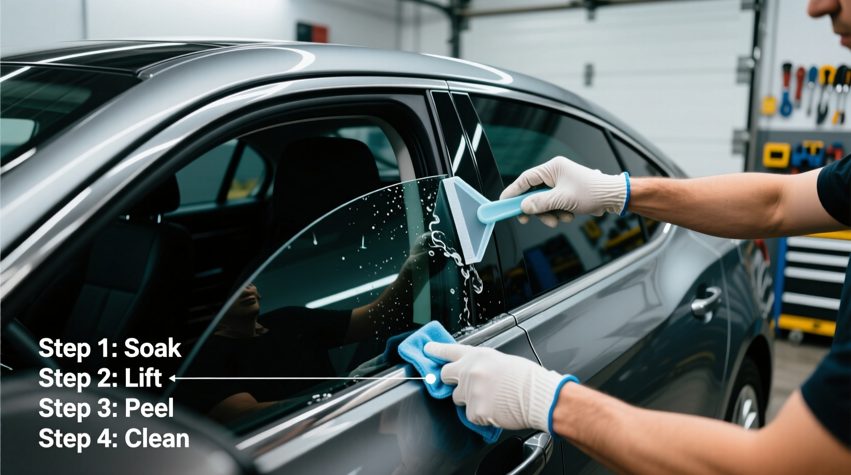 how to remove the tint from a car window