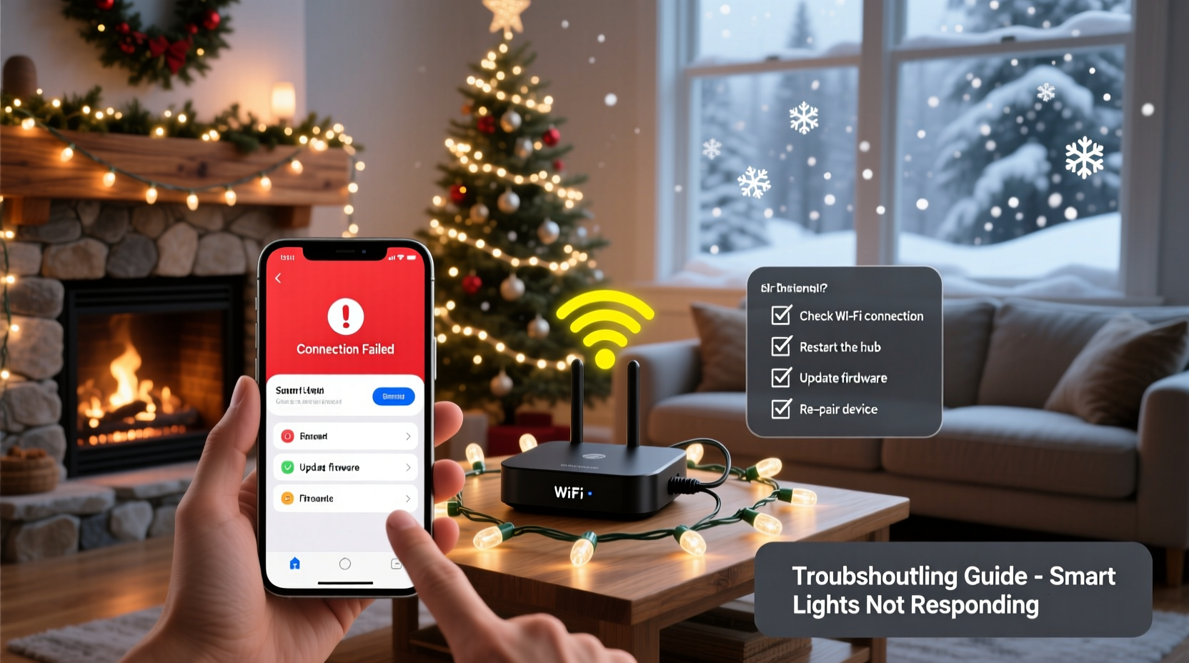 why is my smart christmas light not responding to app commands and how to troubleshoot