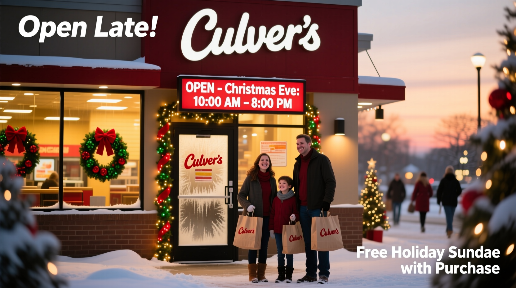 is culvers open christmas eve