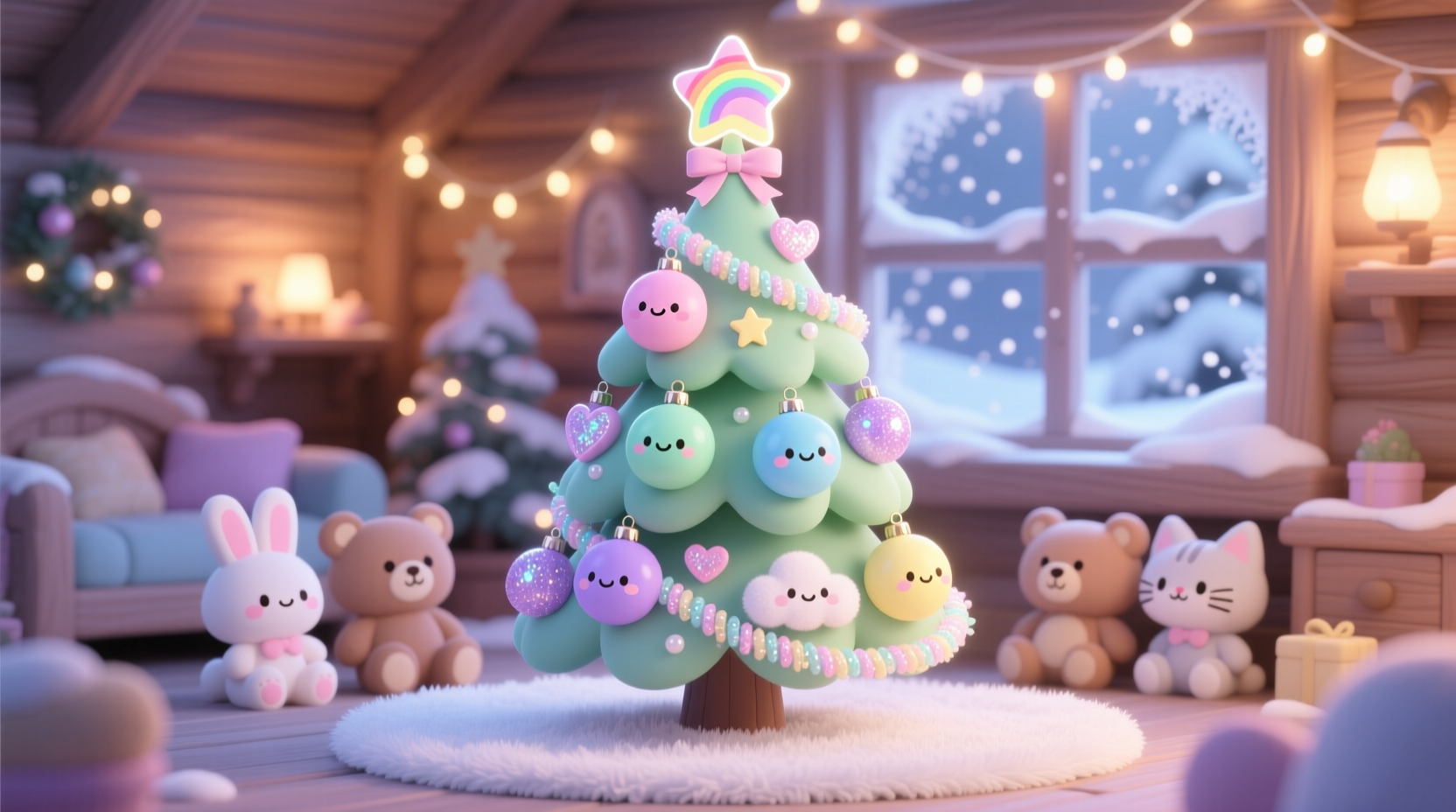 how to create a kawaii inspired christmas tree with pastel colors