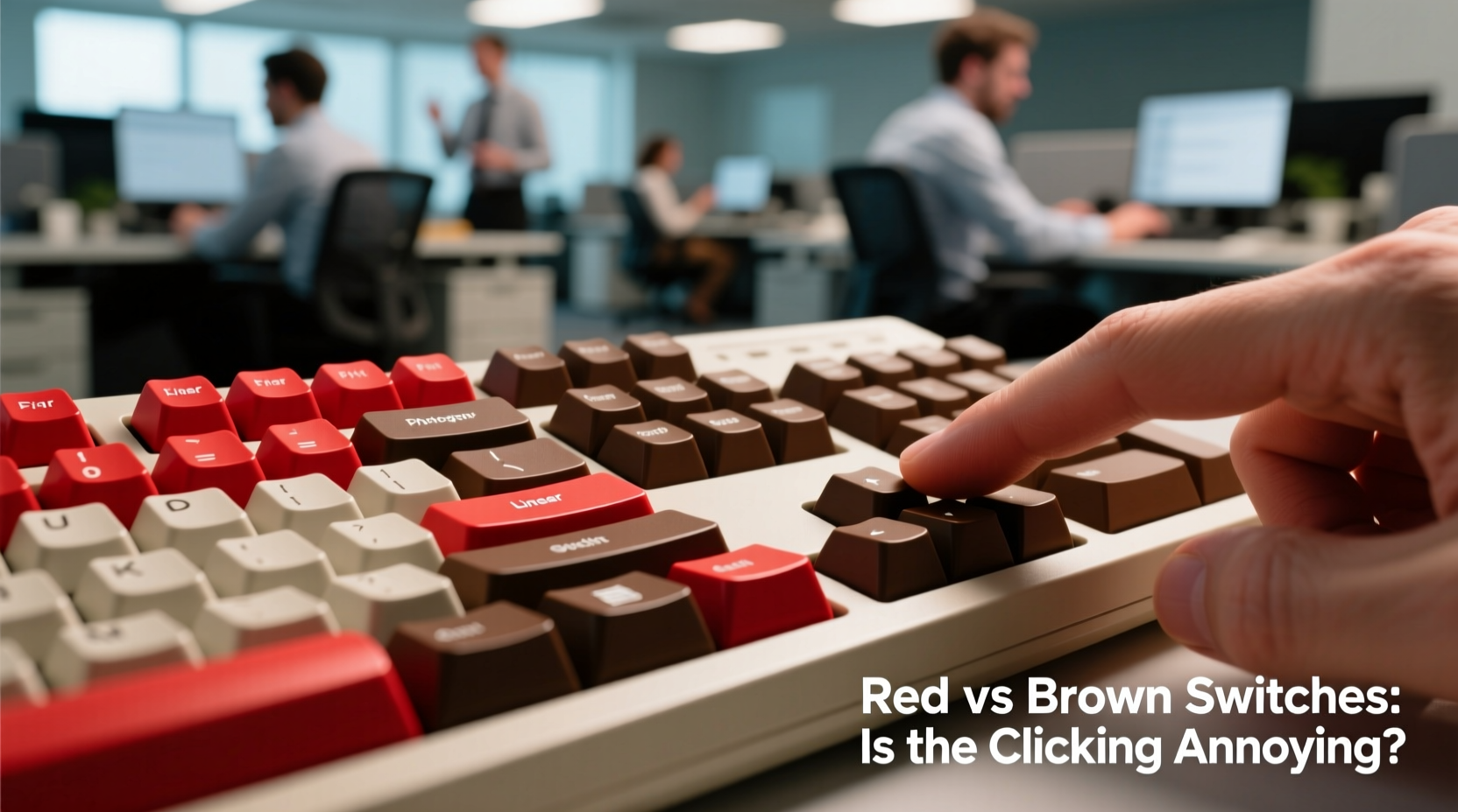 mechanical keyboard red vs brown switches is the clicking sound annoying for coworkers