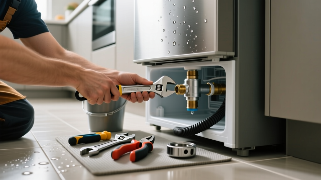 Fix Refrigerator Leaking Water in Kitchen Fast