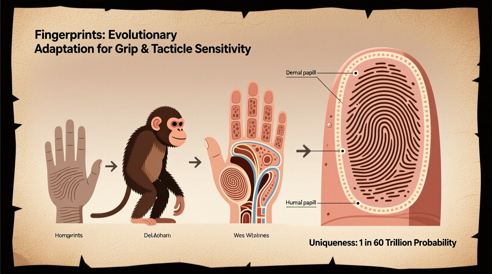why do humans have different fingerprints evolutionary purpose and uniqueness