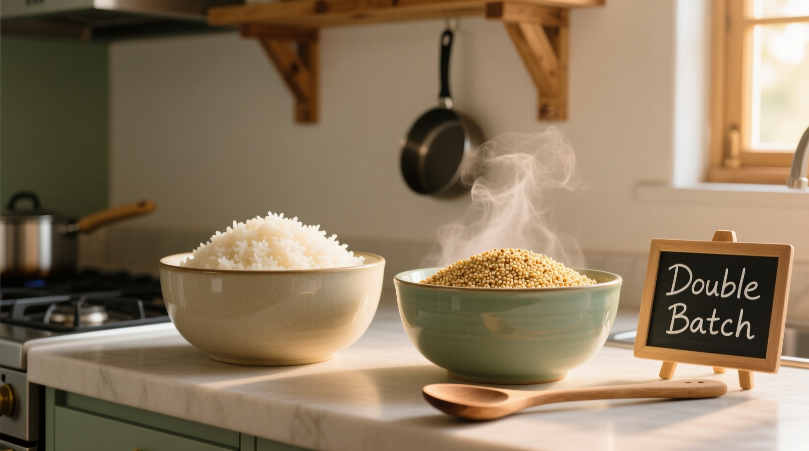 double your next batch of rice or quinoa for a lazy mea