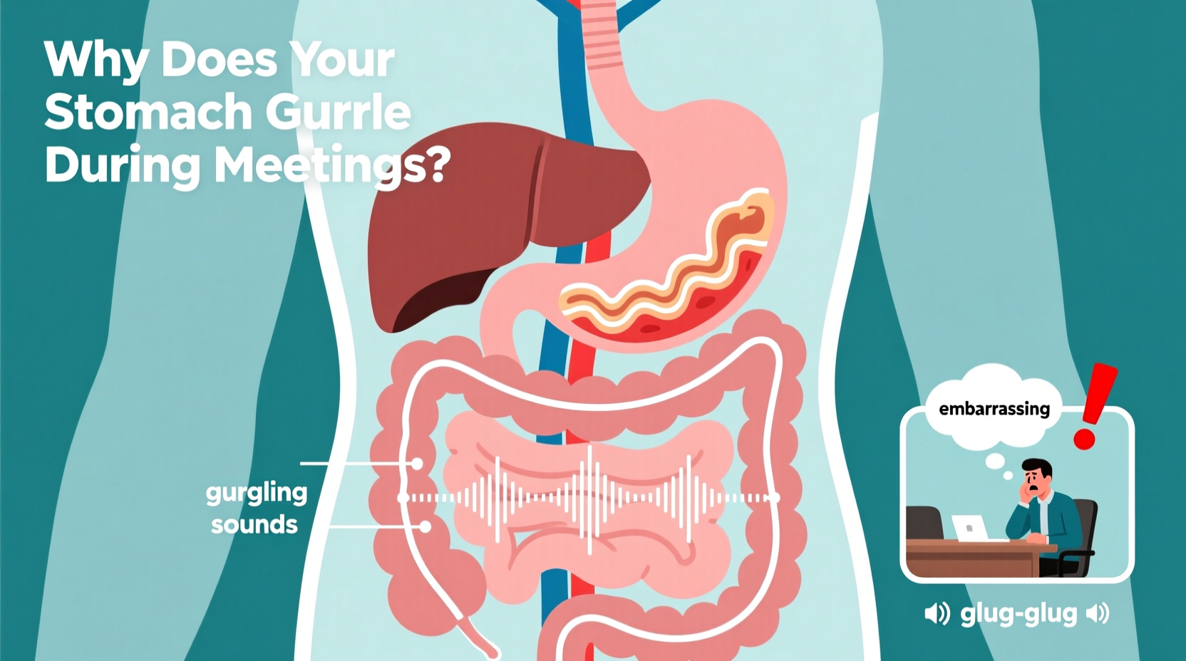 why does my stomach gurgle during meetings embarrassing sounds explained