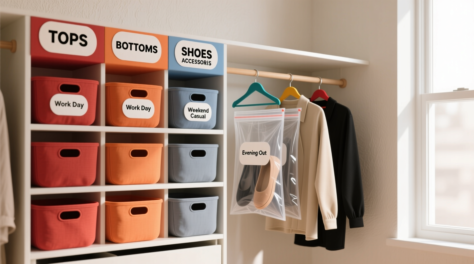 capsule wardrobe drawer system for adhd