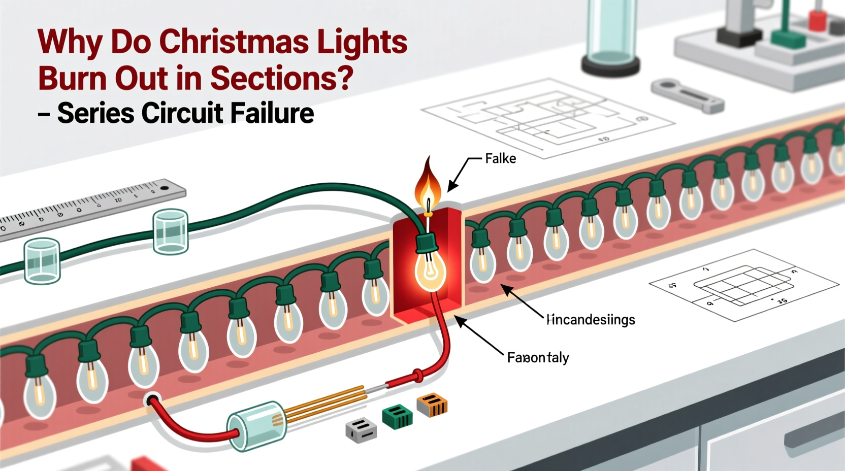 why do christmas lights burn out in sections fixing series circuits