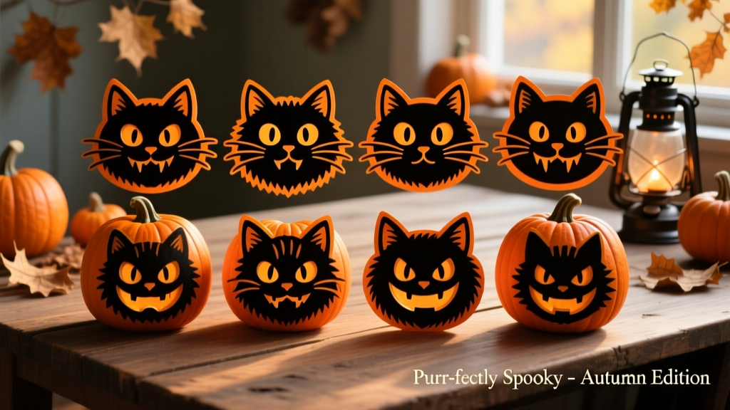 8 Purr-fectly Spooky Cat Pumpkin Carving Stencils
