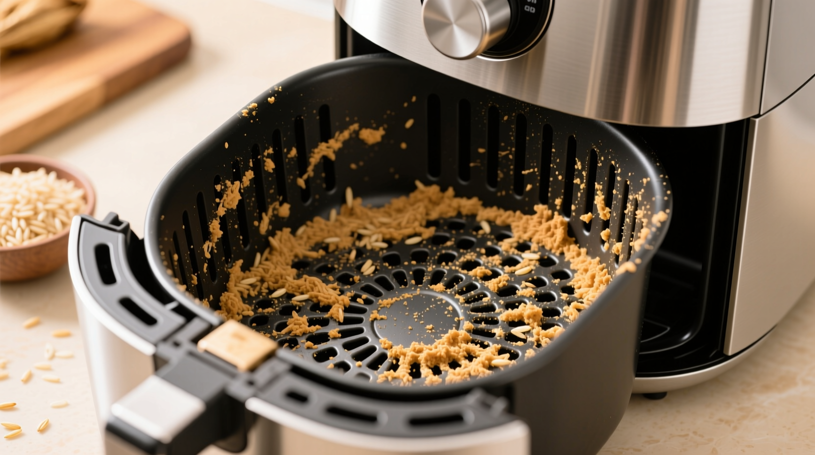 eco friendly air fryer cleaning with rice husk