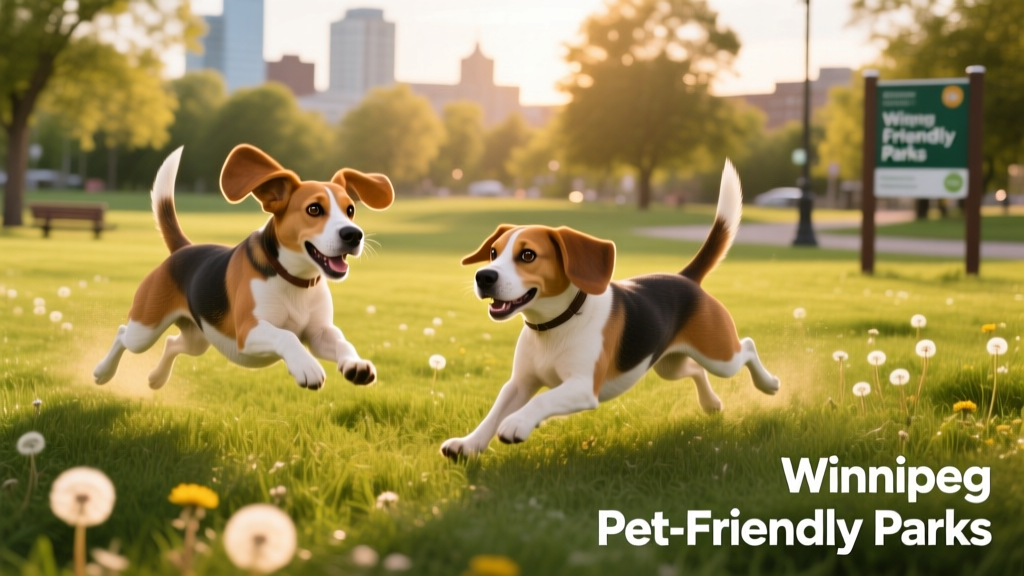 Beagle dogs playing outdoors at an off-leash dog park
