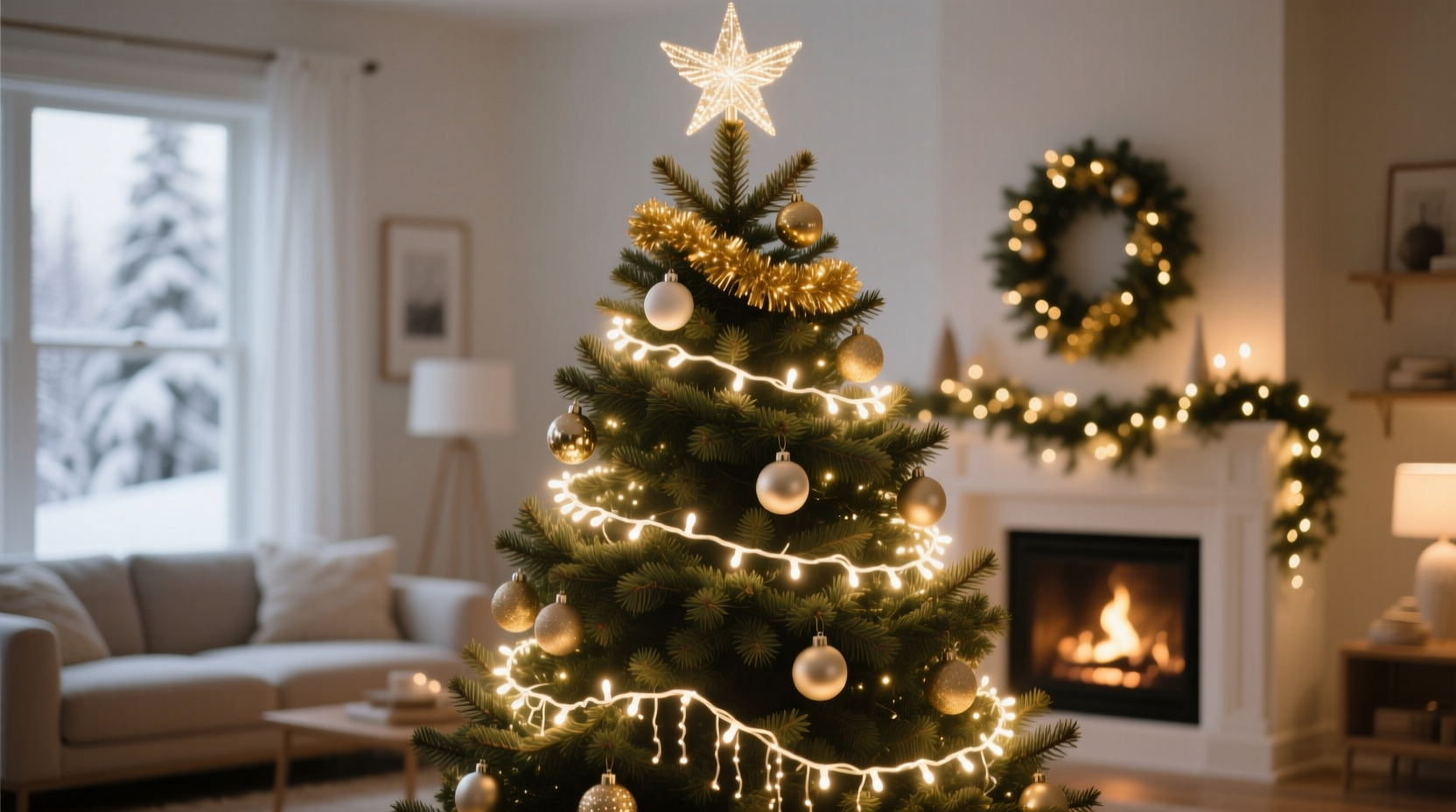 how to layer christmas tree lights and garland for maximum visual impact