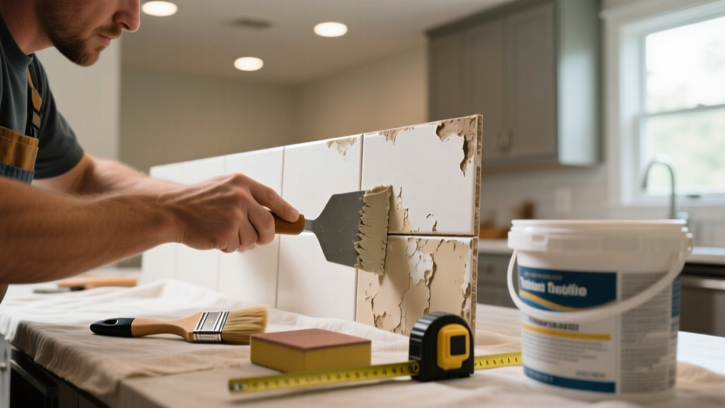Fixing Acoustic Tile Stains in the Kitchen