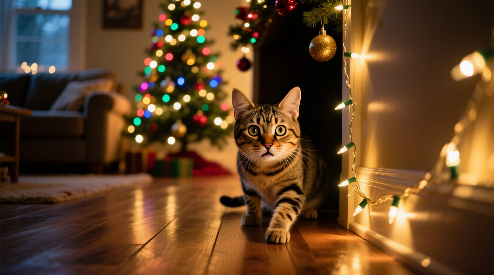 why does my pet hide when christmas lights are turned on