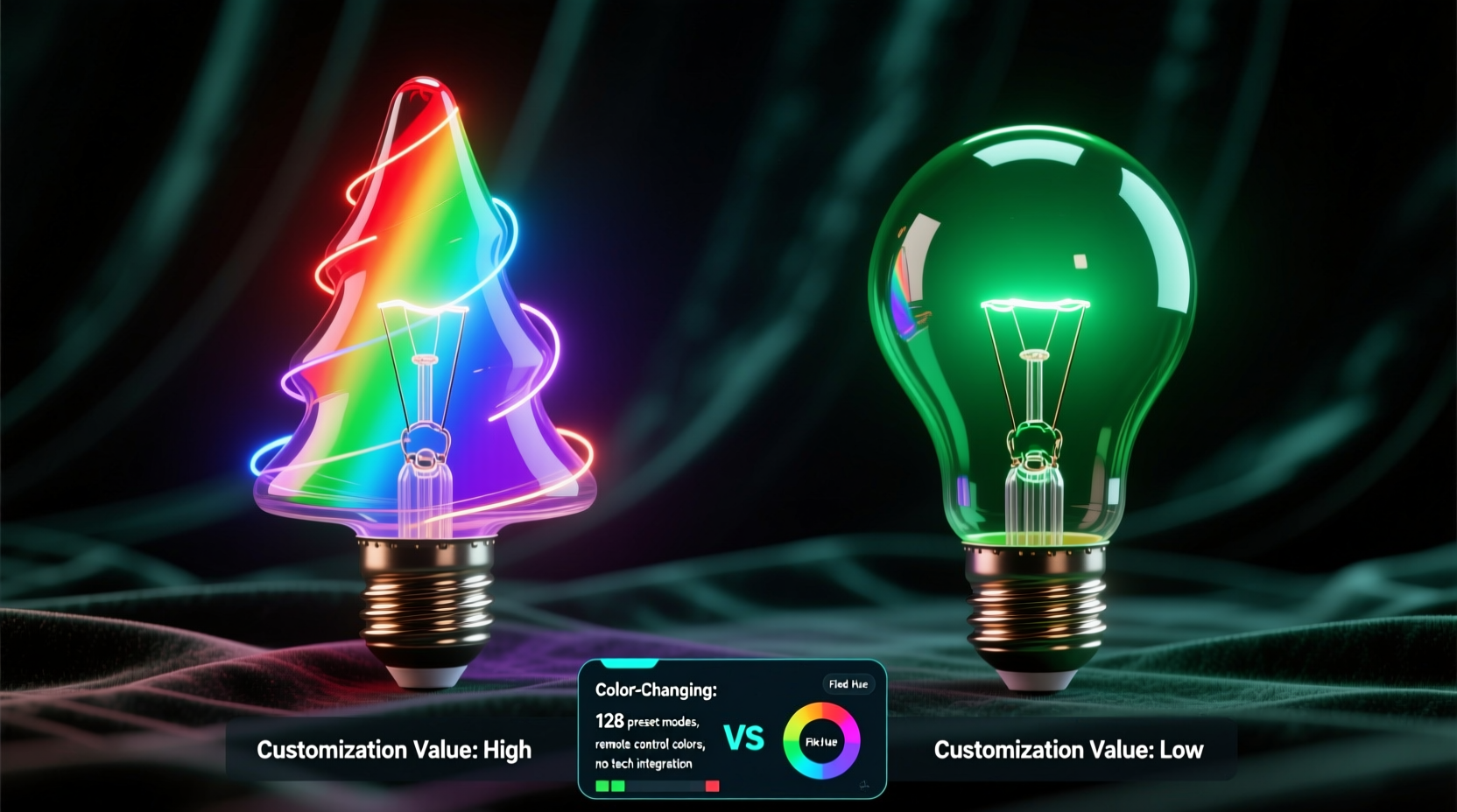 color changing christmas tree bulbs vs fixed hues customization value