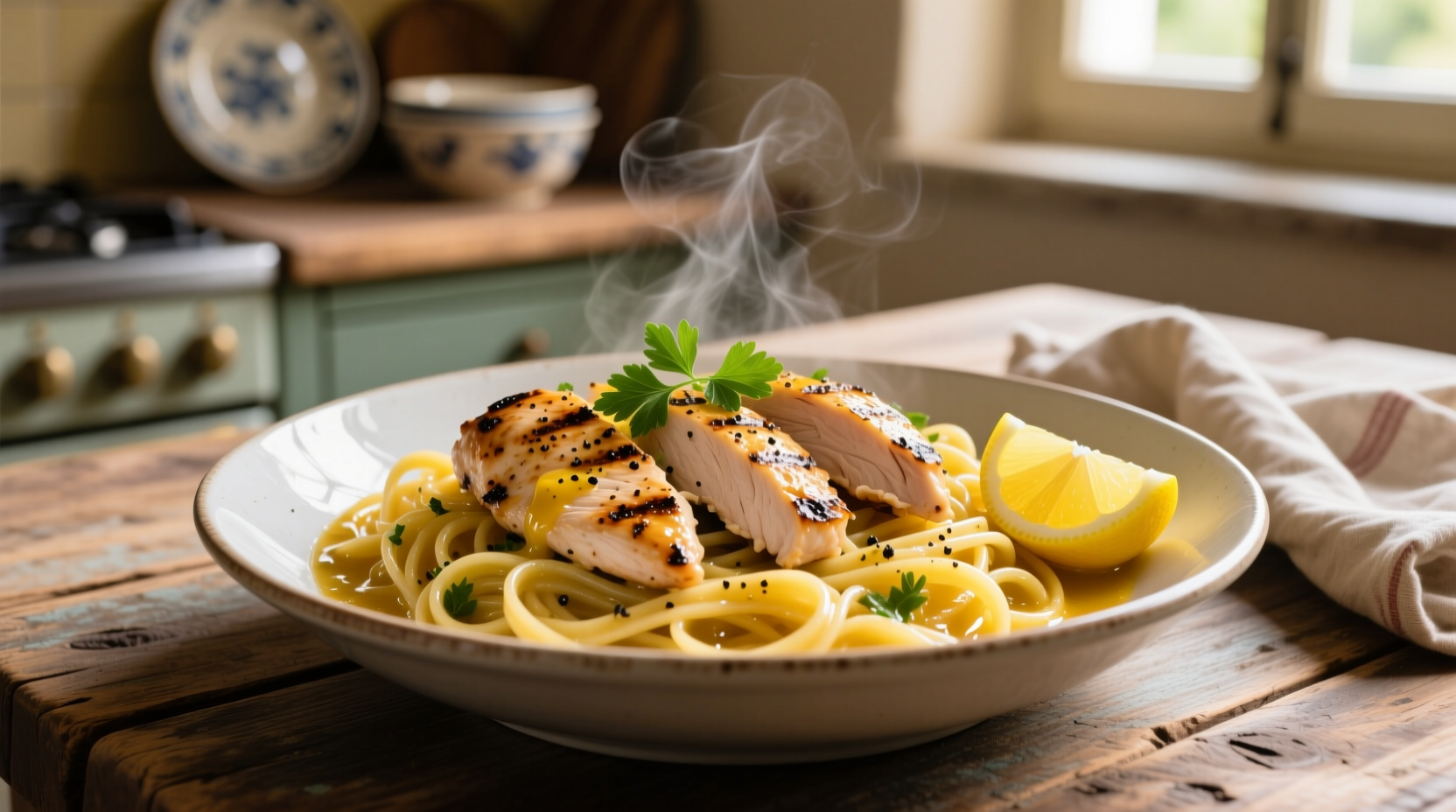 Perfect Garlic Lemon Pasta with Chicken Recipe in 30 Minutes