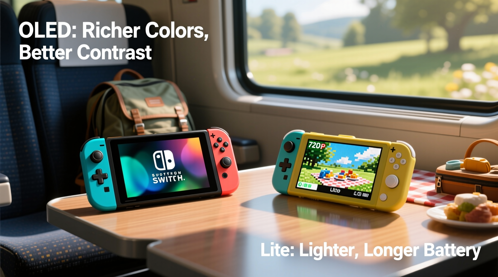 switch oled vs switch lite is the screen upgrade necessary for travel gaming
