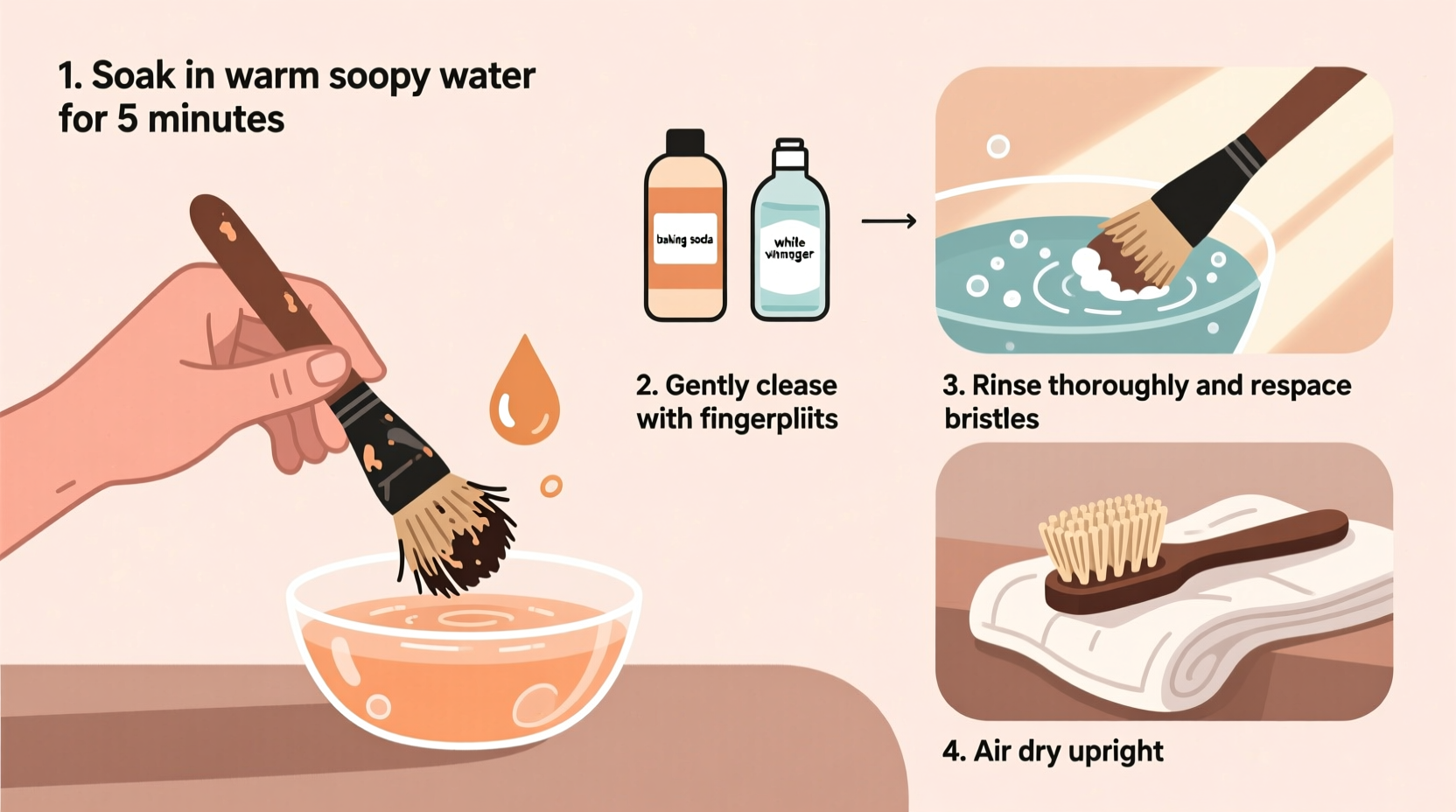 how to refresh old makeup brushes at home using simple household items