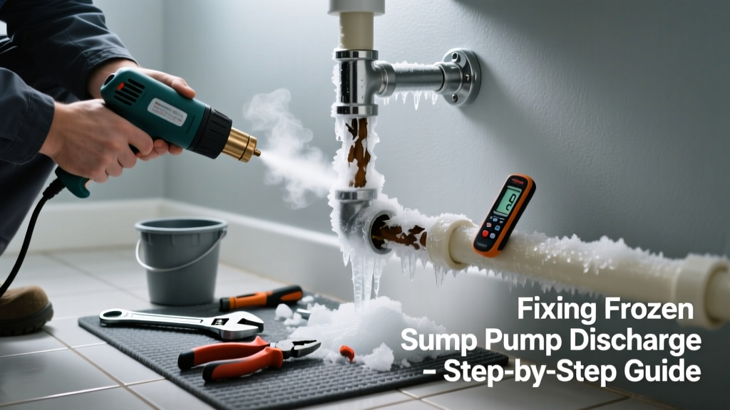 Fixing Frozen Sump Pump Discharge in Bathroom