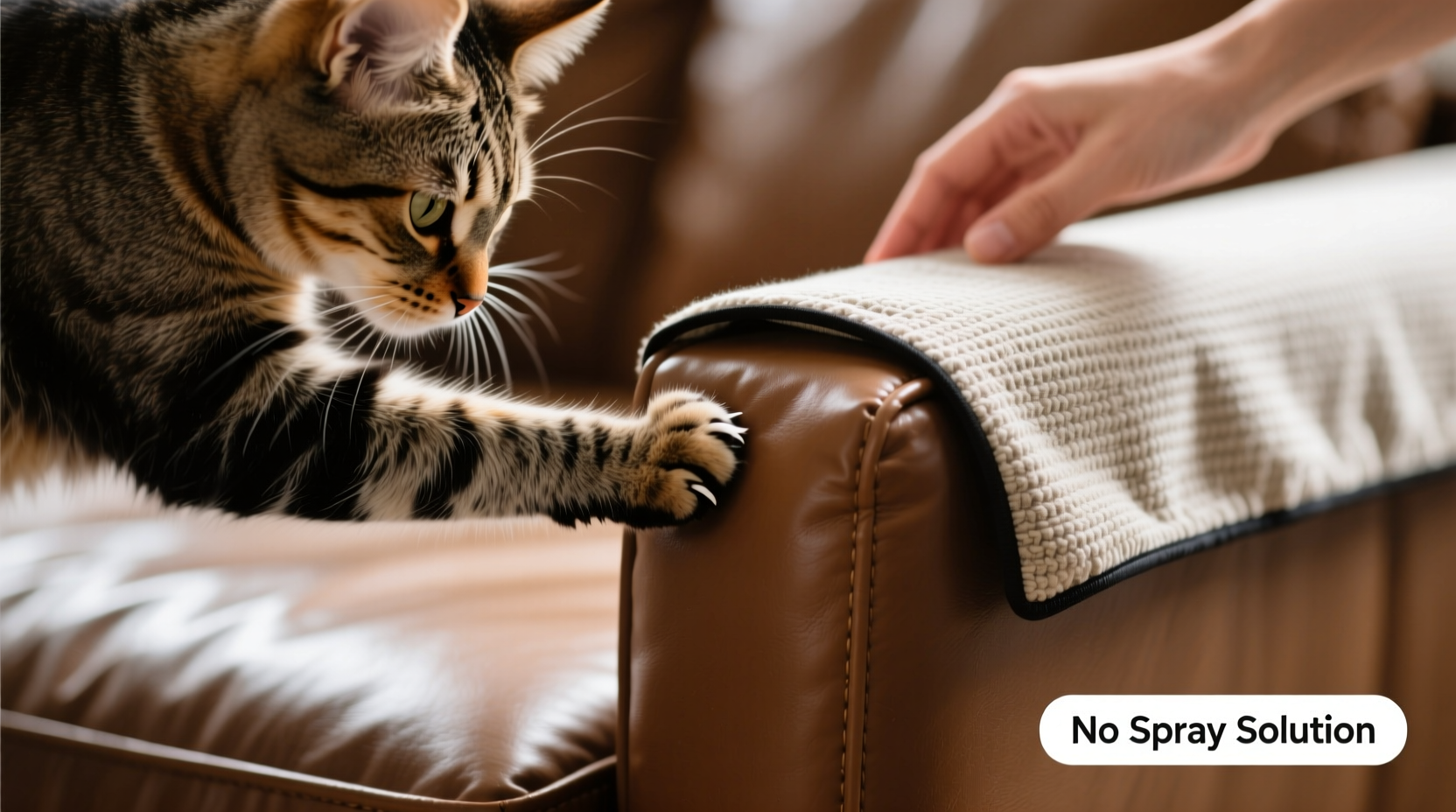 how to stop your cat from scratching the leather sofa without using sprays