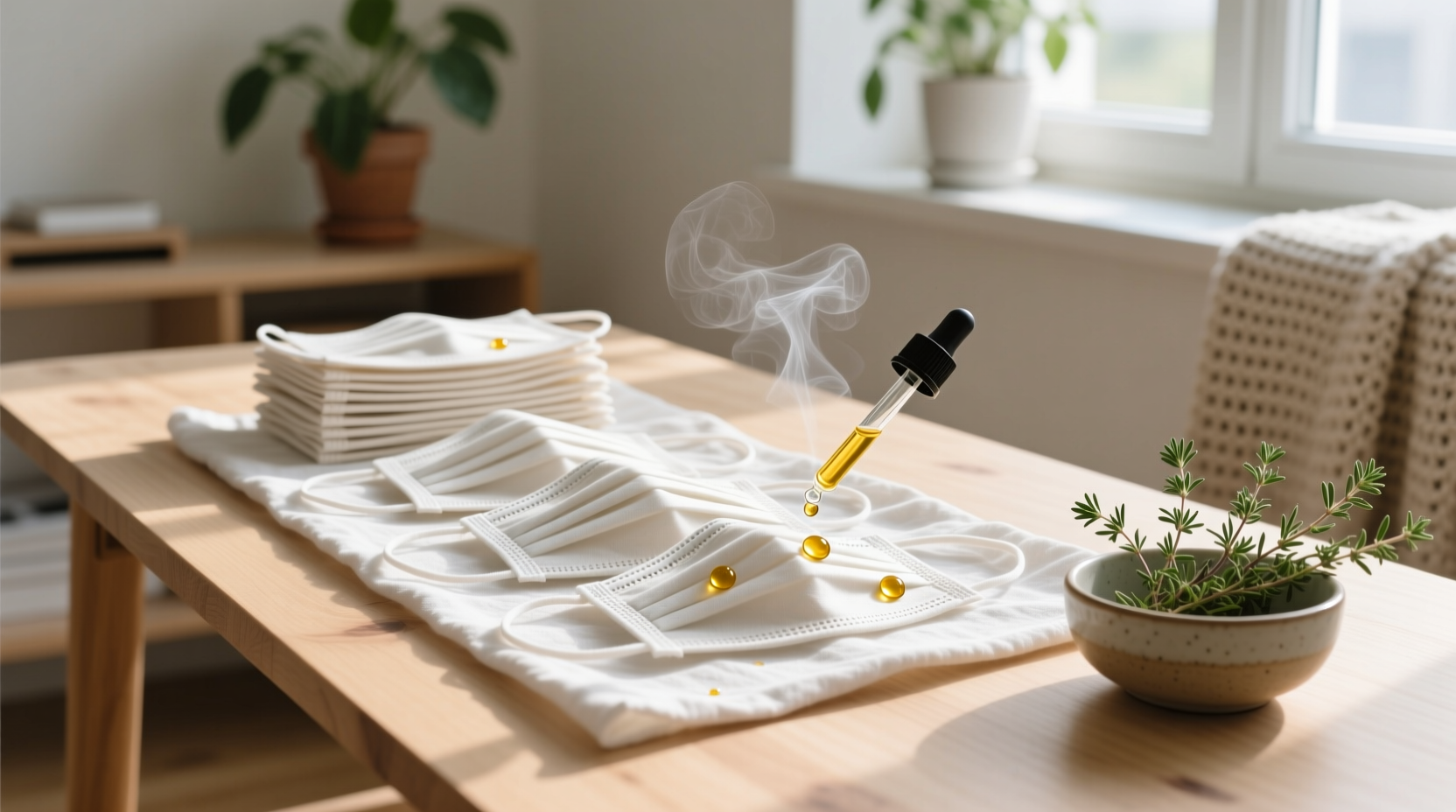 eco friendly mask sanitization with thyme oil