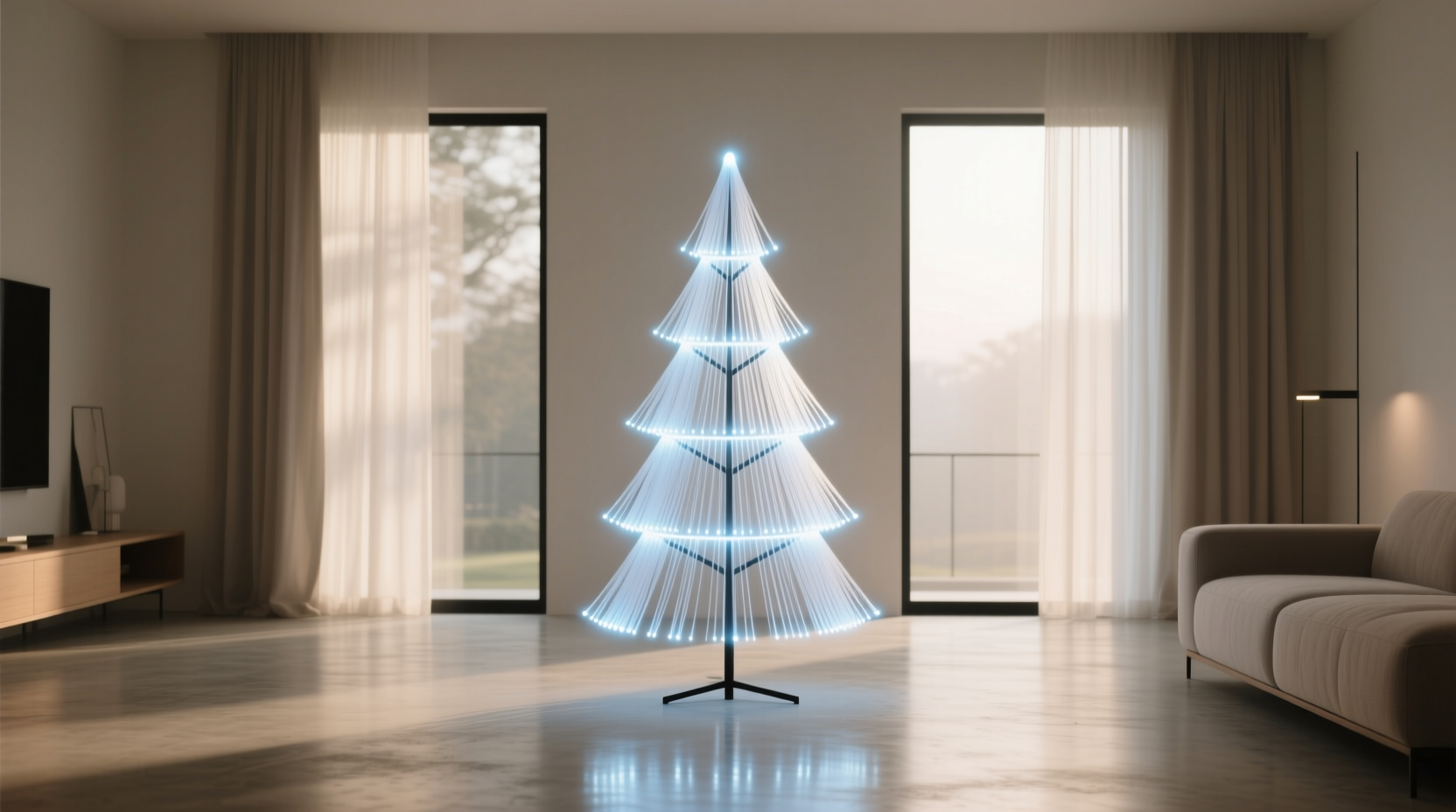 are fiber optic christmas trees making a comeback in minimalist decor trends