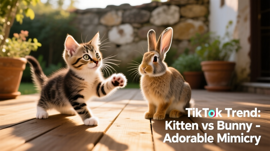 Watch This Kitten on TikTok Mimic His Bunny Friend in the Most Adorable Way