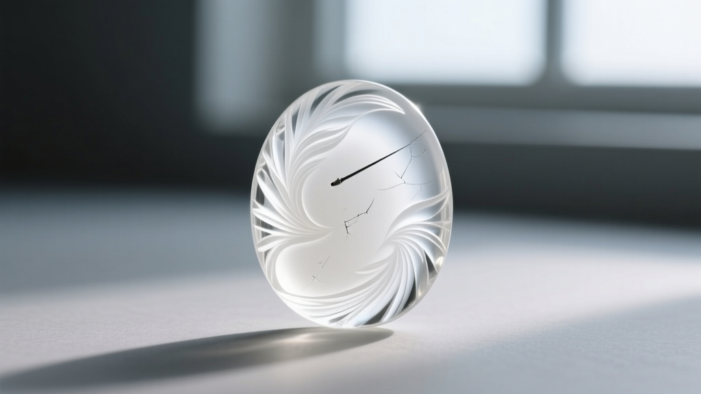 Extreme macro photograph showing sharp hand-carved undercuts and microscopic tool marks on a translucent white glass cameo edge.