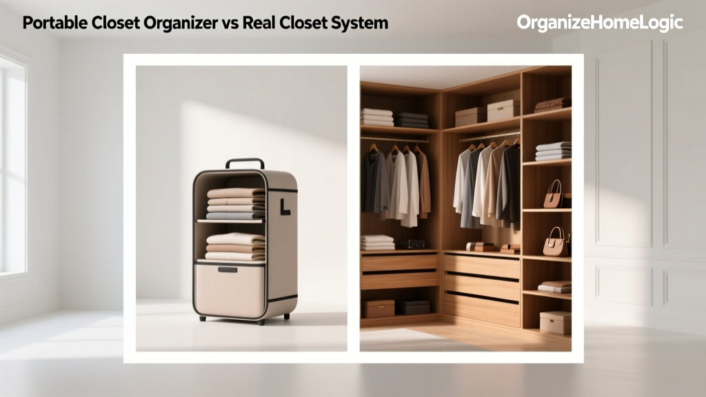 Portable Closet Organizer vs Real Closet System