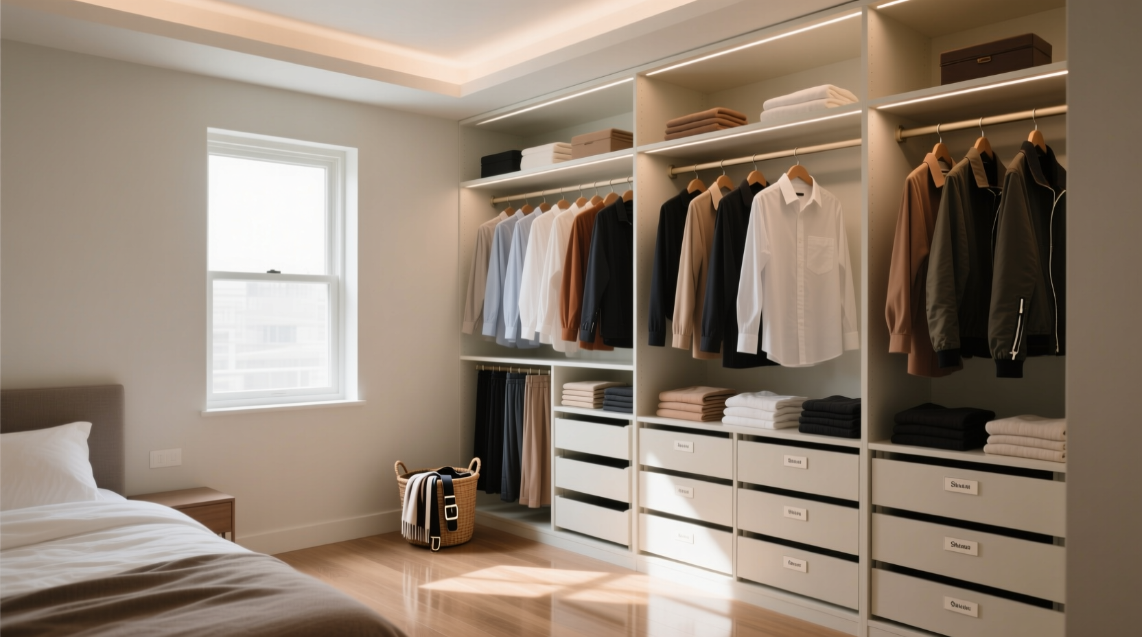 how to organize a walk in closet
