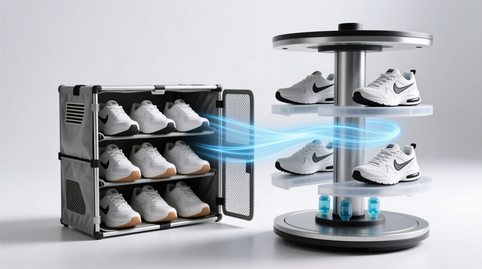 foldable rack vs carousel which keeps sneakers fresher