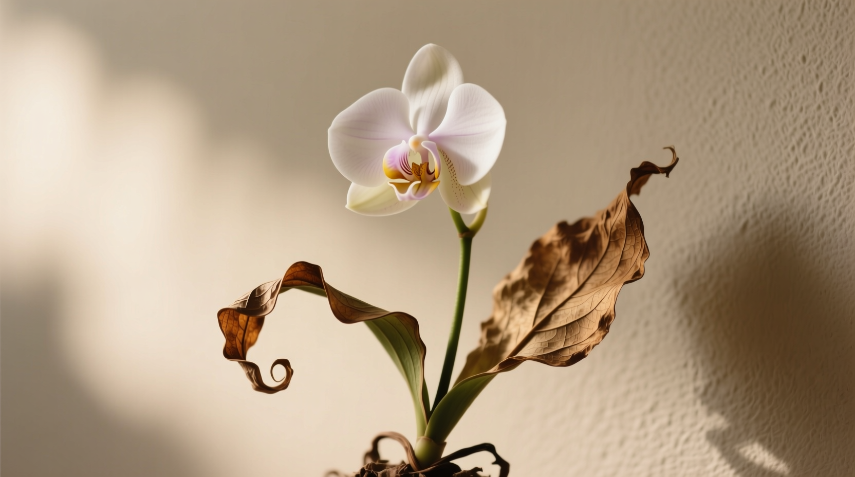 trim dead orchid leaves
