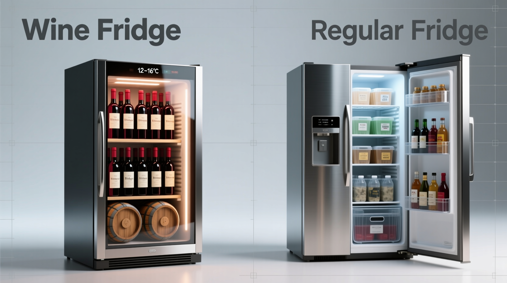 wine fridge vs regular fridge for long-term storage which protects better