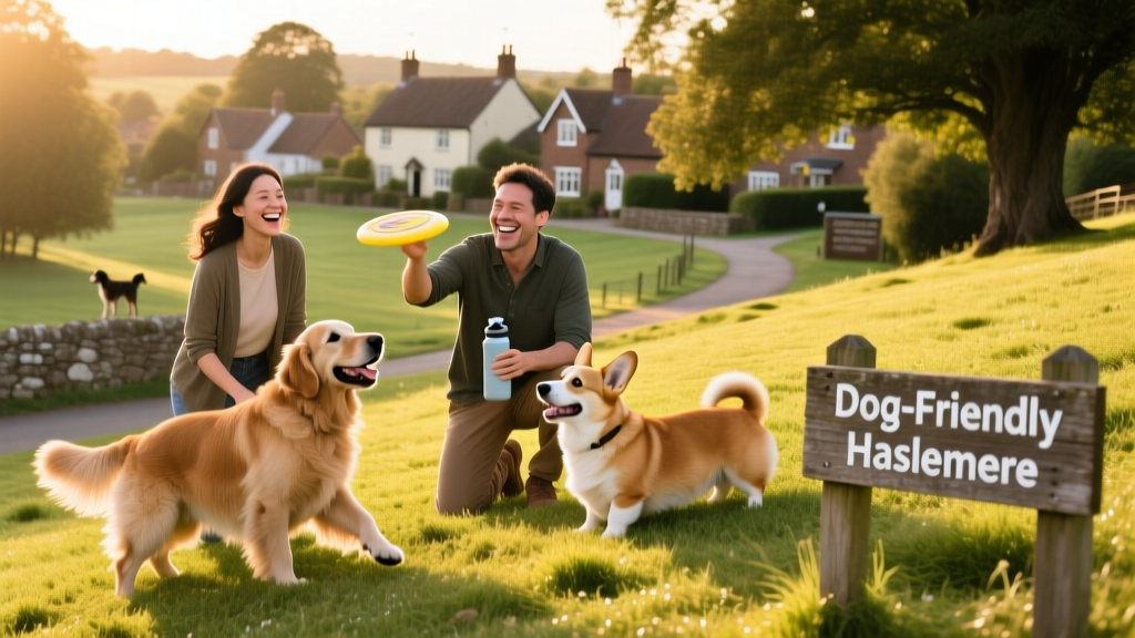 A pet parent family enjoying time outdoors in Haslemere.