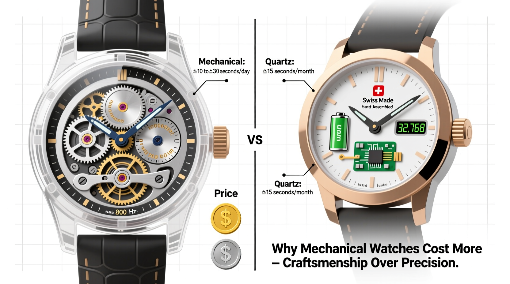 why are mechanical watches less accurate than quartz but more expensive