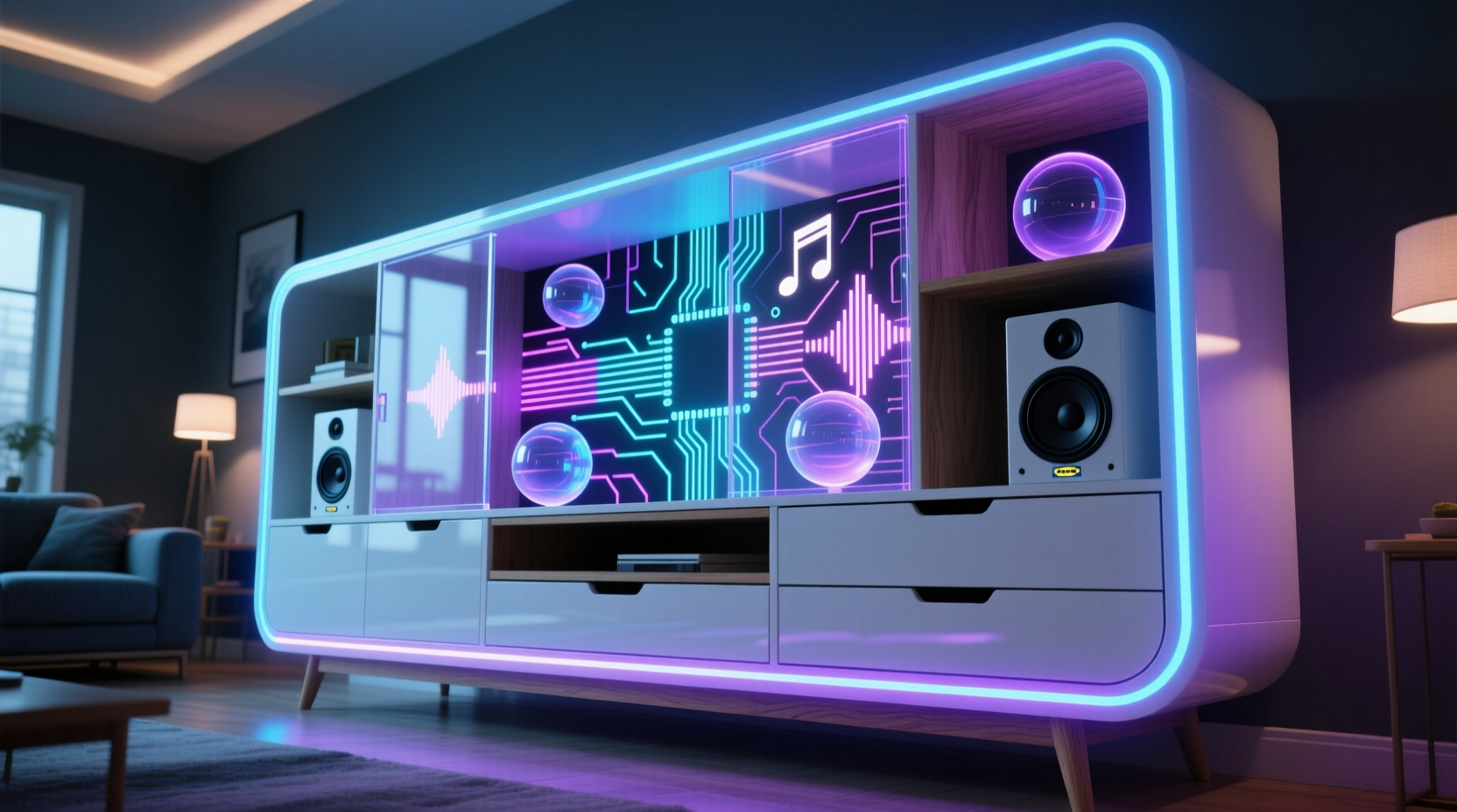 build a jumbo sized music visualizer into an ikea side