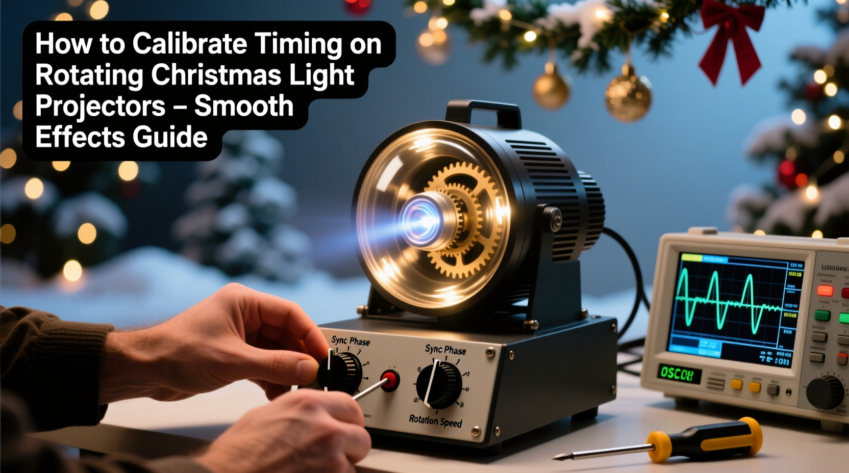 how to calibrate timing on rotating christmas light projectors for smooth effects
