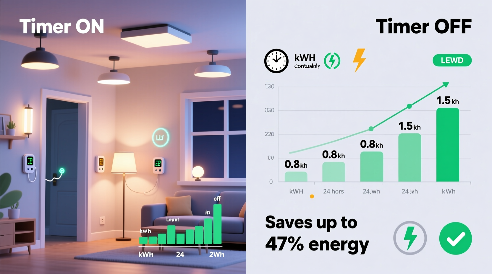 does using timers for lights actually save measurable electricity