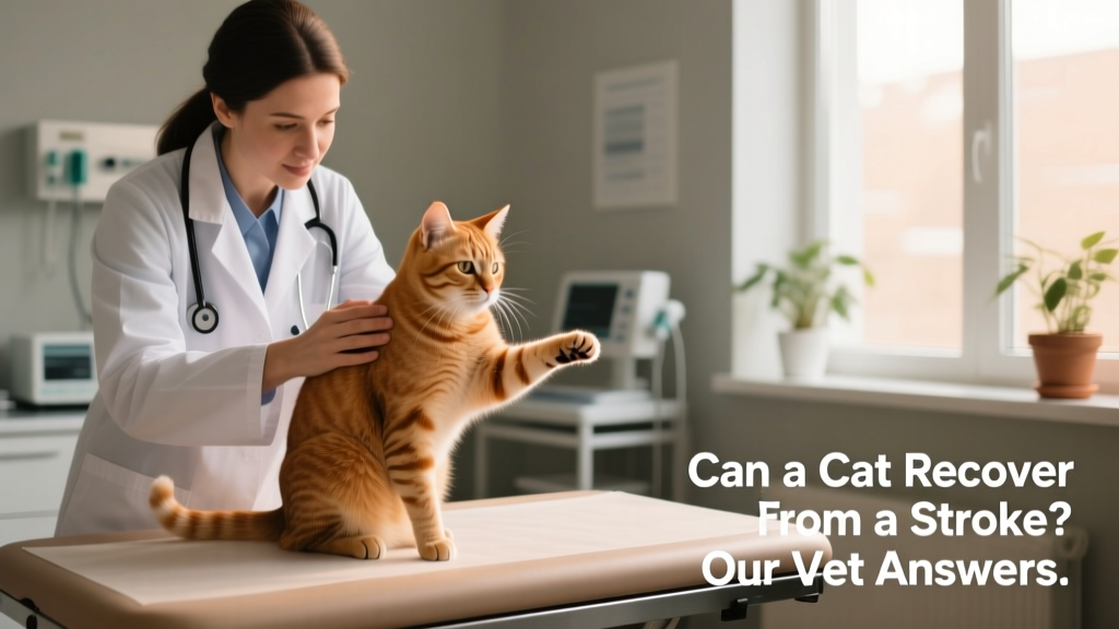 Veterinarian gently examining a cat’s neurological response during a clinic visit